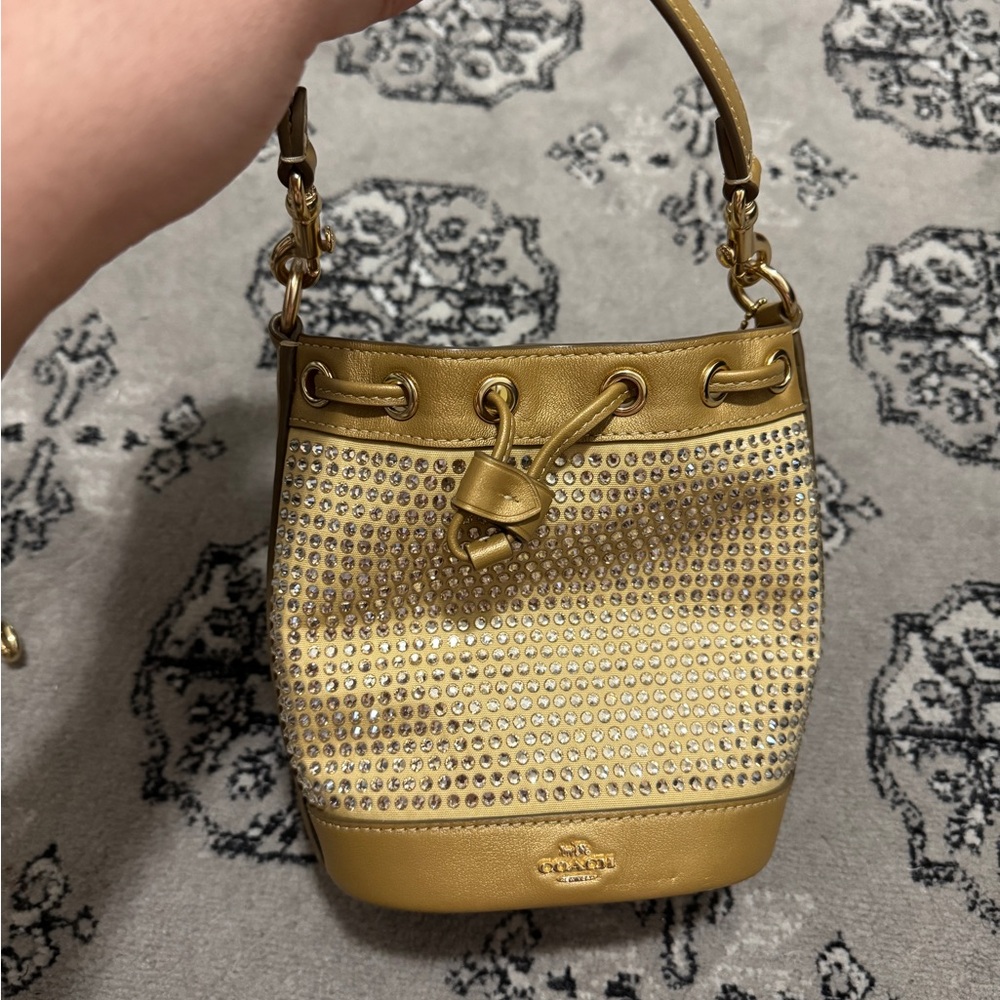 Coach Gold Studded Bucket Bag